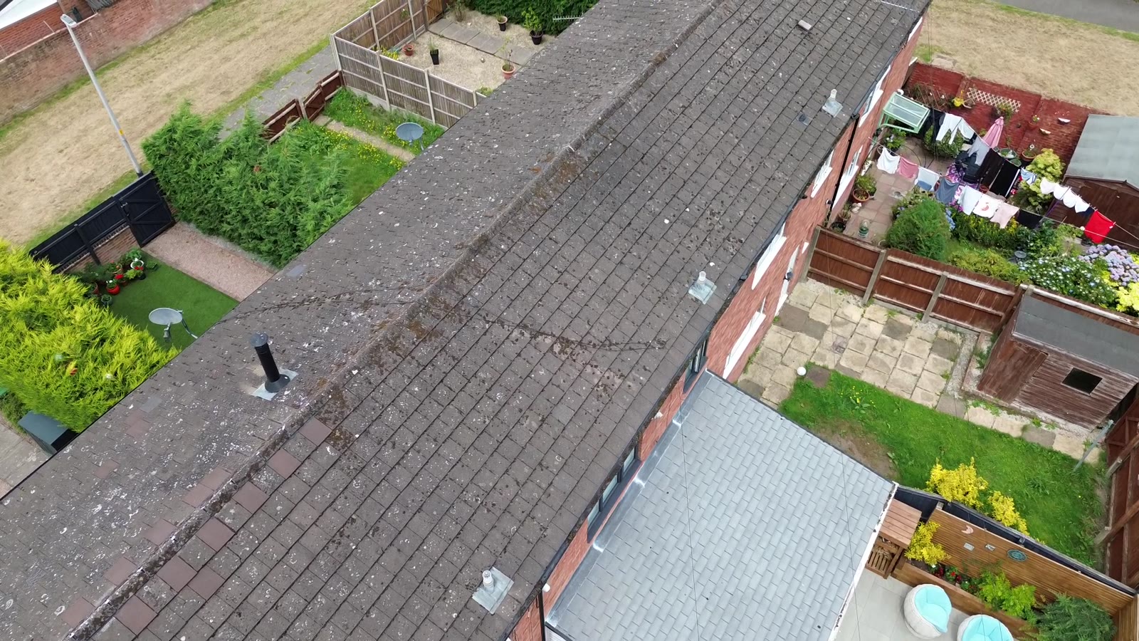 Existing roof viewed during a drone survey
